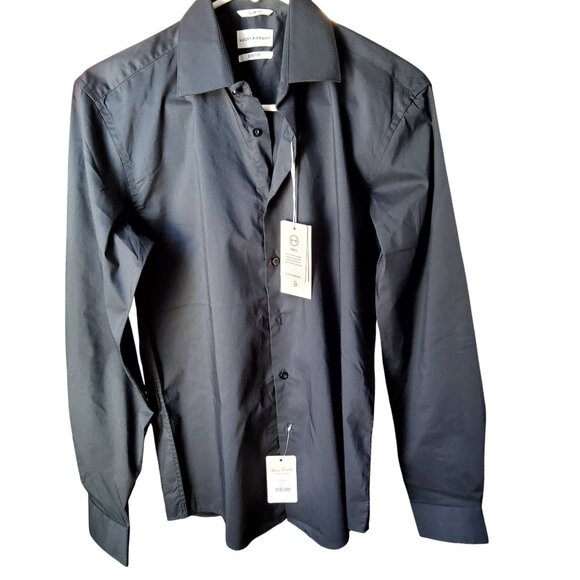 Lucky Brand Mens Slim Fit Black Button-Up ShirtSlim fit for a tailored look  S M - Picture 1 of 9